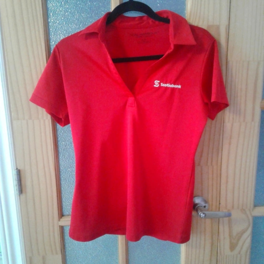 ❤Red collared shirt